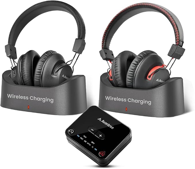 Avantree HT41899 Plus 2 - Dual Bluetooth Wireless TV Headphones for Seniors