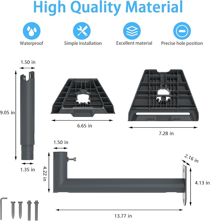 360° Adjustable Starlink Wall Mount , Compatible with Starlink Gen 3/V2/Mini,for Pole, Roof , Long Wall Mount,Starlink Pole Bracket and Mounting Kit Accessories