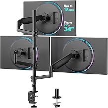 WALI Stacked Triple Monitor Mount for 13-34 inch Screens, 19.8 lbs per Arm - Image 1