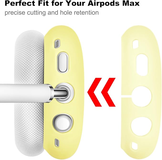 Case for Airpods Max Headphones, Ear Pad Case Cover/Ear Cups Co ver/Headband for AirPods Max (USB-C/Lightning)(2024/2020), Silicone for Apple Airpod Max,Accessories Cases(Lemon Yellow)