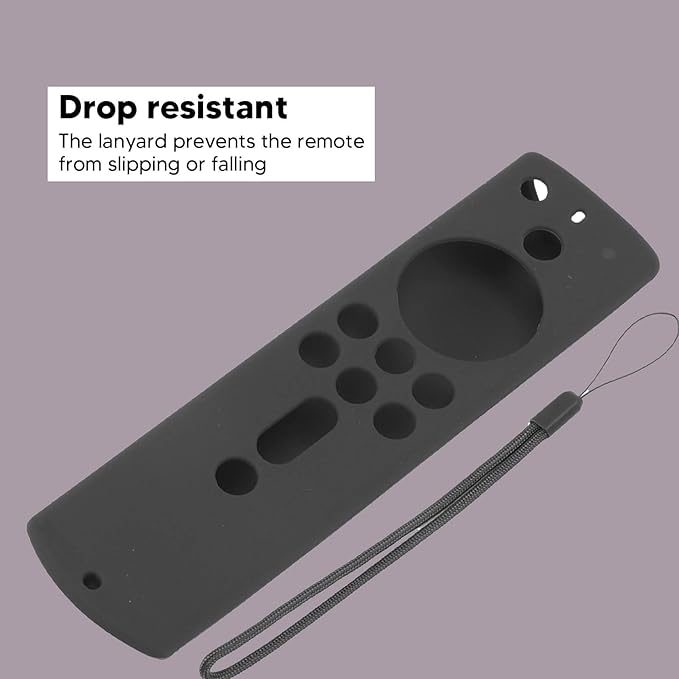 Fire Stick 4K 2018 Remote Cover Case for Alexa Voice Remote, Fire TV Shockproof Protective Silicone Case with Lanyard(Grey)