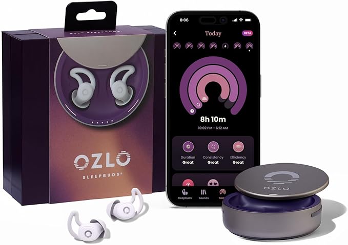 Ozlo Sleepbuds + USB-C Charging Block Bundle | Advanced Noise-Masking Sleep Earbuds | Science-Backed Sleep Sounds | Comfortable Side Sleeper Headphones