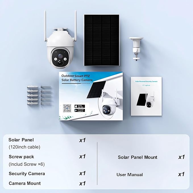 2K Solar Security Cameras Wireless Outdoor, 360° View WiFi Cameras for Home Security with PIR Detection, 2-Way Audio, IP65 Waterproof Spotlight Siren Alarm, SD/Cloud Storage Only 2.4Ghz WiFi