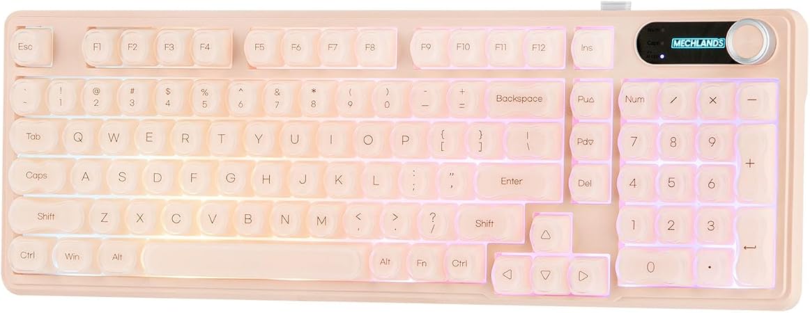 MechLands M98 Silent Office Keyboard with Number Pad, 3 Modes Wireless