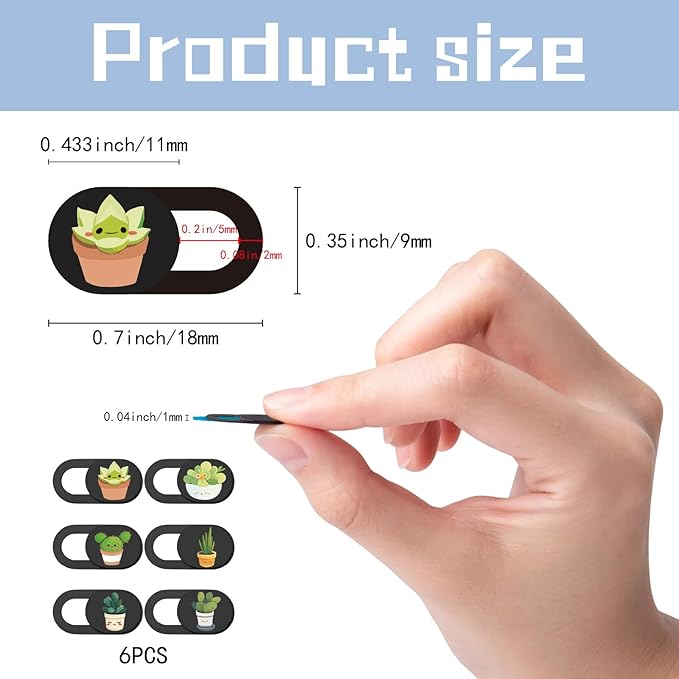 6Pcs Webcam Camera Covers Phone Camera Cover Slide Plants Pattern Privacy Security Guard Slide Phone Webcam Protector for Laptop Desktop Computers Smartphones Tablets Notebooks Mini PC