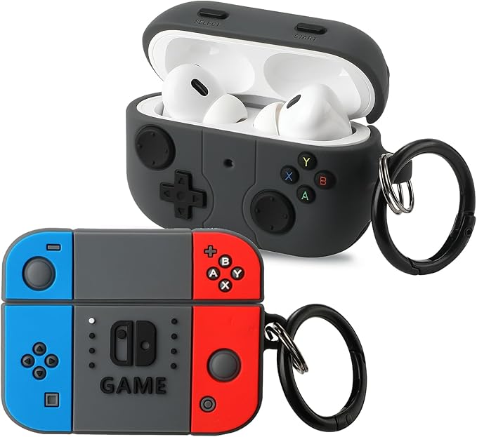 [2Pac] Compatible Airpods Pro 3 Case(2025),Cute Gamepad Design Cases Soft Silicone Protective Cases for Apple AirPods Pro 3rd Generation Case,Airpod Pro 3 Cover with Keychain for Men/Boy