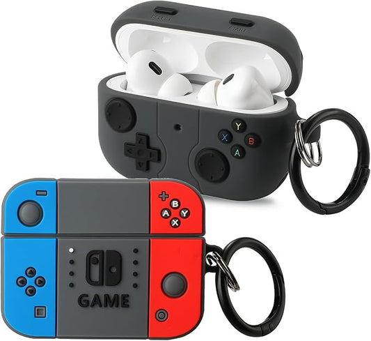 [2Pac] Compatible Airpods Pro 3 Case(2025),Cute Gamepad Design Cases Soft Silicone Protective Cases for Apple AirPods Pro 3rd Generation Case,Airpod Pro 3 Cover with Keychain for Men/Boy