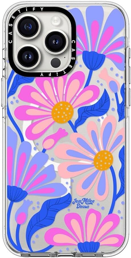 CASETiFY Clear iPhone 15 Pro Max Case [Not Yellowing / 6.6 ft. 3X Military Grade Drop Protection/Compatible with Magsafe] - Mystic Daisy - Clear