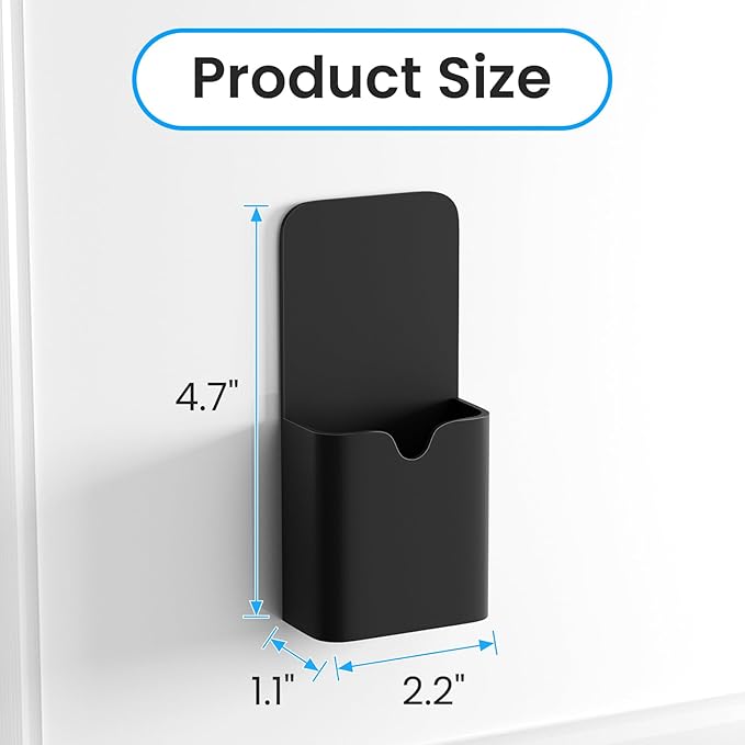 4 Pack Magnetic Marker Holder for Whiteboard, Wall Pen Holder Organizer for Dry Erase Markers, Pencils, Ideal for Classroom, Office, Refrigerator, and Locker (Black)