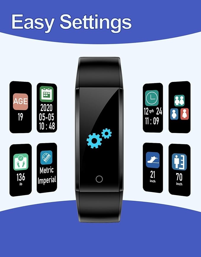 GRV Fitness Tracker Non Bluetooth Fitness Watch No App No Phone Required Waterproof Pedometer Watch with Steps Calories Counter Sleep Tracker for Men Women Parents