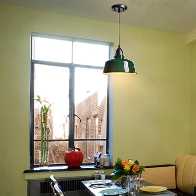 Modern Farmhouse Green Pendant Light Fixture Macarons Dome Kitchen Island Pendant Lights for Home Bar Countertop Canteen Dining Room Restaurant Bedroom Bathroom