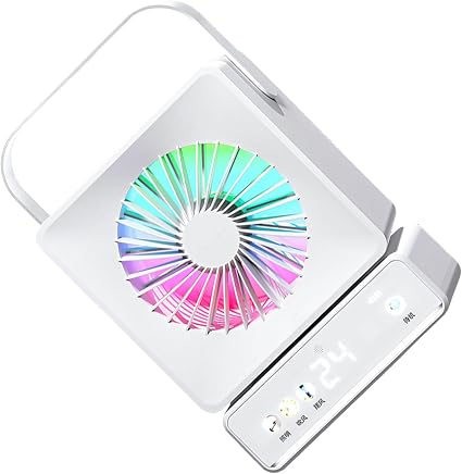 Compact USB-Powered Air Circulator with RGB Display for Portable Table Air Mover with Decorative Display USB Powered and Touch Action Low Sound