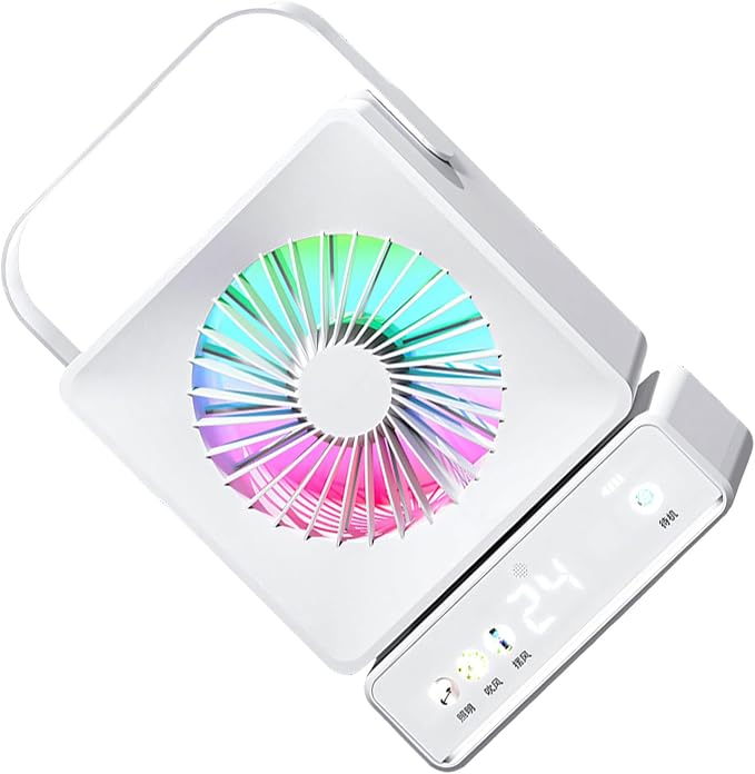 Compact USB-Powered Air Circulator with RGB Display for Portable Table Air Mover with Decorative Display USB Powered and Touch Action Low Sound