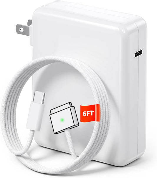 140W Mac Book Pro Charger for MacBook Pro 16/14 inch for Mac Air 15/13 inch 2021/2022/2023/2024/2025/2026/M1-M5 Type C to Magnetic 3 Fast Laptop Charger Power Adapter 6.6FT Cable with LED Light