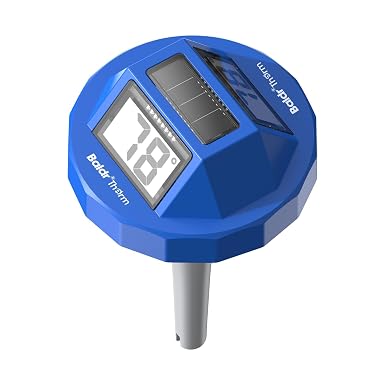 BaldrTherm Pool Thermometer Digital Floating, Swimming Pool Water Temperature Sensor, Solar Powered | Easy Read | High Precision | Anti-Fog, for Hot Tub, Spa & Ice Bath (Blue)
