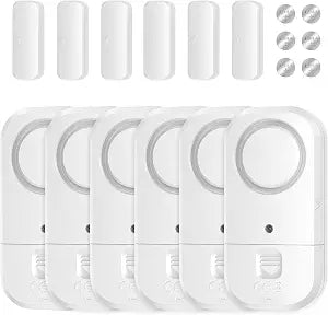 Door Window Alarm Sensors - Door Alarms for Kids Safety, Door Alarms for Home Security, for Home, Office, Store, Garage, Dorm Room, Apartment, RV, White, 6 Pack