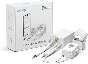Aeotec Home Energy Meter 8 - Smart Electricity Monitor - Real-Time Usage and Production Tracking - Z-Wave Long Range - 2x200A Clamp-On Sensor - Supports 2-Phase Power - SmartThings - HomeAssistant - Image 1
