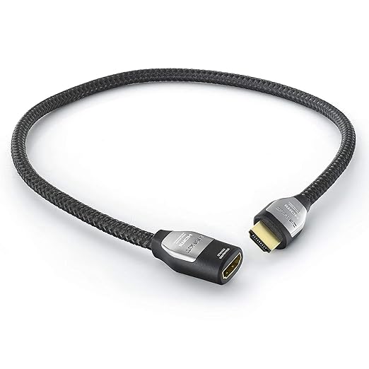 Zeskit Cinema Plus 4K 1.5ft Male to Female High Speed HDMI Extension Cable 22.28Gbps Compatible with 4K 60Hz Dolby Vision HDR ARC HDCP 2.2 Roku Fire TV Stick Xbox PS4 Pro Apple TV LG Sony Samsung