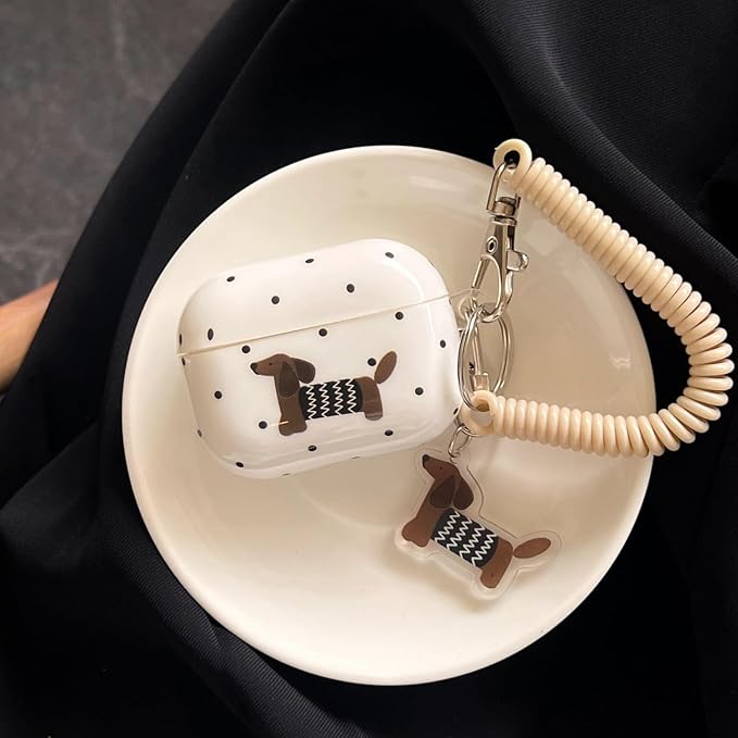 Headphones Case for Airpods Pro 3, Cute TPU Protective Cover Interesting Dachshund Pattern Styles Compatible with Airpods Pro 3rd Generation for Girls Women (A)