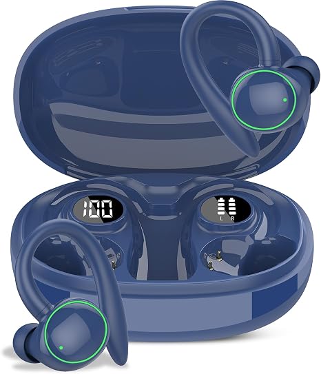 Wireless Earbuds, Bluetooth 5.4 Headphones Sport Over Ear Buds With ENC Mic
