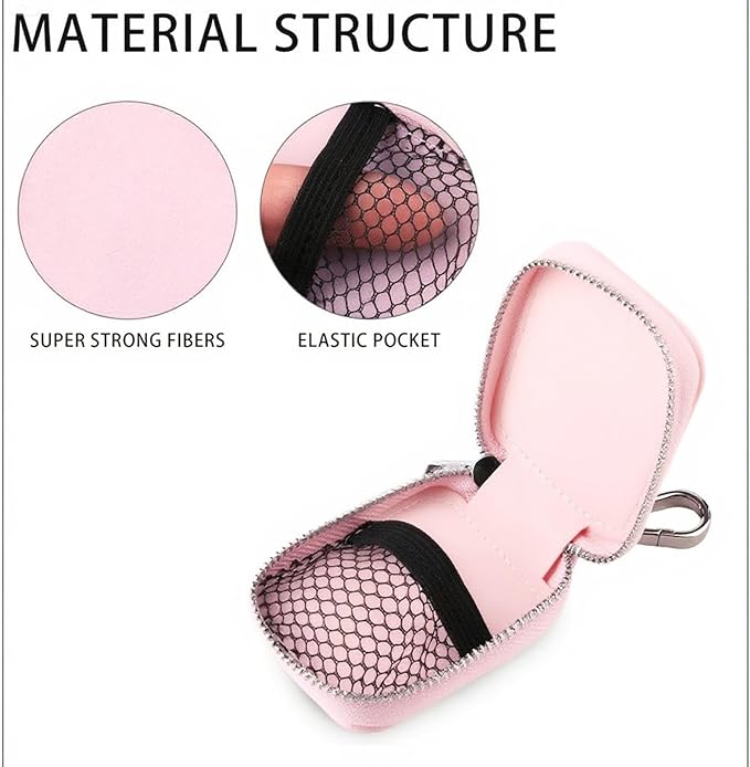 Earbud Case, Headphone Storage Case for AirPods 4/1/2/3/Pro 2, Leather Plaid Zipper Carrying Pouch Earbuds Bag with Keychain for Wireless Earphones, Wired Headphone & USB Cable Lattice Pink