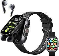 Smart Watch with Earbuds, 2.01" HD Screen Fitness Watch, 2 in 1 Smartwatch with 100+ Sport Modes Fitness Tracker, Sleep/Heart Rate/Monitor Pedometer for iOS & Android, Black - Image 1