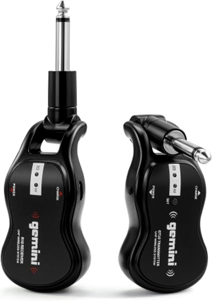 Gemini UHF Wireless Guitar System, Rechargeable, 50m Range (GMU-G100)