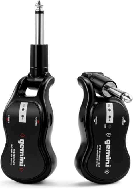 Gemini UHF Wireless Guitar System, Rechargeable, 50m Range (GMU-G100)