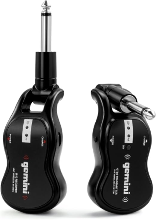 Gemini UHF Wireless Guitar System, Rechargeable, 50m Range (GMU-G100)