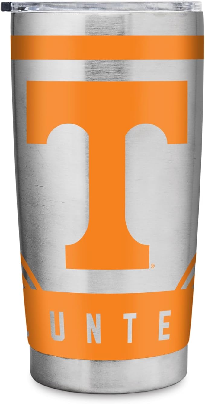 Rico Industries NCAA 20oz Stainless Steel Tumbler with Lid - Great For Coffee, Tea, Water or Cocktails