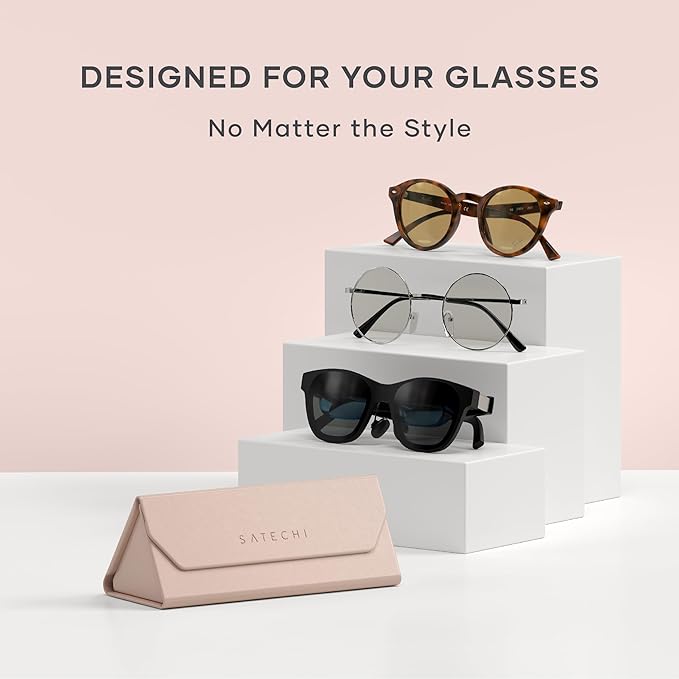 Satechi FindAll Smart Glasses Case with Find My, Foldable & Portable, Wireless Rechargeable, Loud Audible Left-Behind Alerts