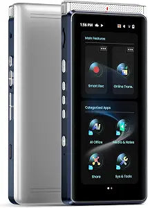 Innioasis PR1 AI Voice Recorder, Transcription & Translation with AI, 3.99 inch 64GB Smart Summarize, Offline AI Processing Note Taker for Meeting & Lectures, Translation for Business Travel, Silver