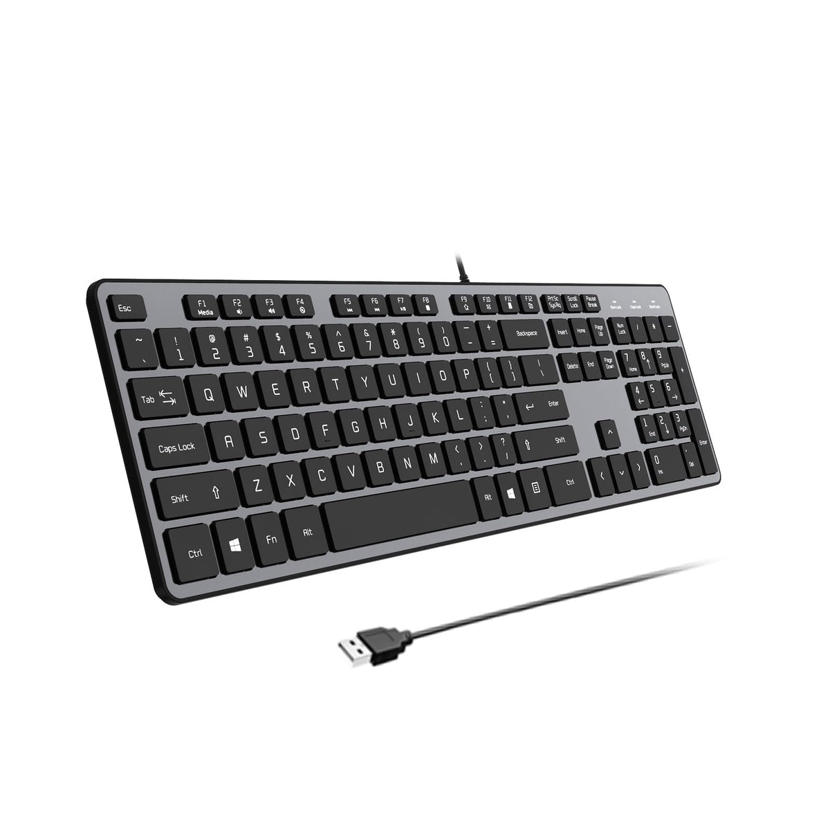 USB Wired Keyboard for Window,Comfortable Quiet Chocolate Keys, Durable Ultra-Slim Wired Computer Keyboard(QWERTY) for PC, Windows 11/10/8/7/XP/Vista KB1430