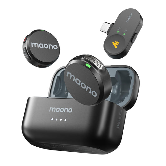 MAONO Wave T5 Wireless Lavalier Microphone for iPhone15/16/17 Android Phone