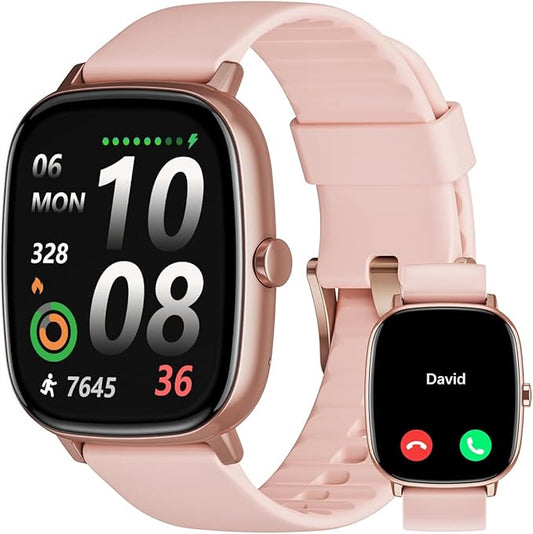 HUAKUA Smart Watches for Women with GPS Built-in, Answer/Make Calls, 1.95" Smartwatch for iPhone/Android Phones, Fitness Watch with Heart Rate/Sleep Monitor 100+ Sports Modes IP68 Waterproof (Pink)