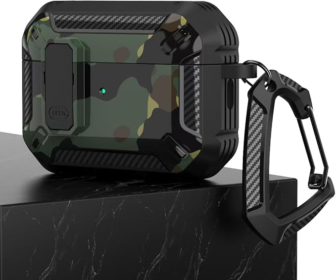 for AirPods Pro 2 Case for AirPods Pro2rd Gen | Full Drop Protection with Carabiner Keychain | Cute AirPods Pro 2st/1nd Generation Case for Men Women