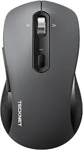 TECKNET 3-Device Wireless Bluetooth Mouse with 4-Way Scroll Wheel Grey
