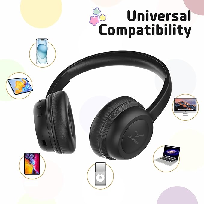 Kids Bluetooth Headphones,Kids Wireless Headphone with 85dBVolume Limiter, 30H Playtime, Adjustable Headband,Over-Ear Headphones for Kid School Online Class Travel
