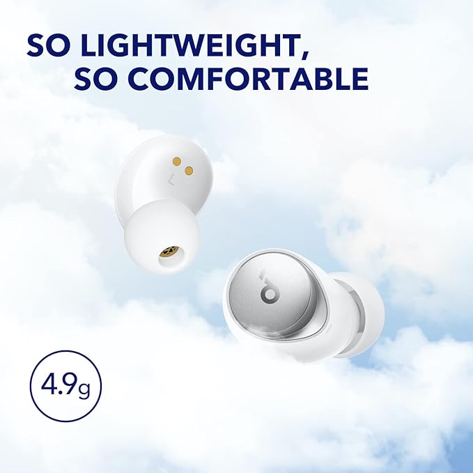 Soundcore by Anker Space A40 Auto-Adjustable Active Noise Cancelling Wireless Earbuds, Reduce Noise by Up to 98%, 50H Playtime, Hi-Res Sound, Comfortable Fit, App Customization(Renewed)