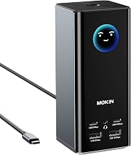 MOKiN USB C Docking Station 3 Monitors, 17-in-1 Triple Display Docking Station with 3 HDMI & 2 DP, 10G USB A/C, Gigabit Ethernet, 100W PD, Smart Display, SD/microSD, for Mac/Dell/Hp(Driver Required) - Image 1