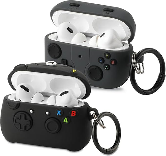 [2Pac] Compatible Airpods Pro 3 Case(2025),Cute Gamepad Design Cases Soft Silicone Protective Cases for Apple AirPods Pro 3rd Generation Case,Airpod Pro 3 Cover with Keychain for Men/Boy