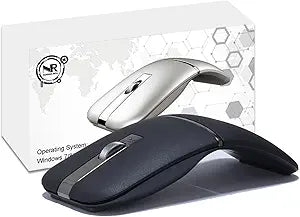 Foldable Arc Wireless Mouse Silent Click Bluetooth 5.3 and 2.4GHz