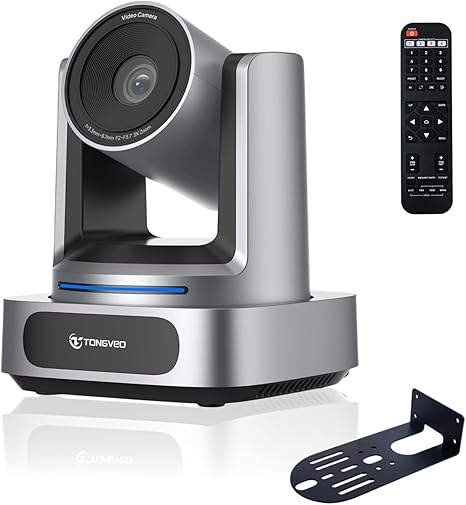4K PTZ Camera AI Auto Tracking 3X Optical Zoom 92° Wide View Angle,USB 3.0 and HDMI Conference room Camera 4K Work with Zoom OBS Teams YouTube,Facebook for for Church, Worship, Education, Conferences