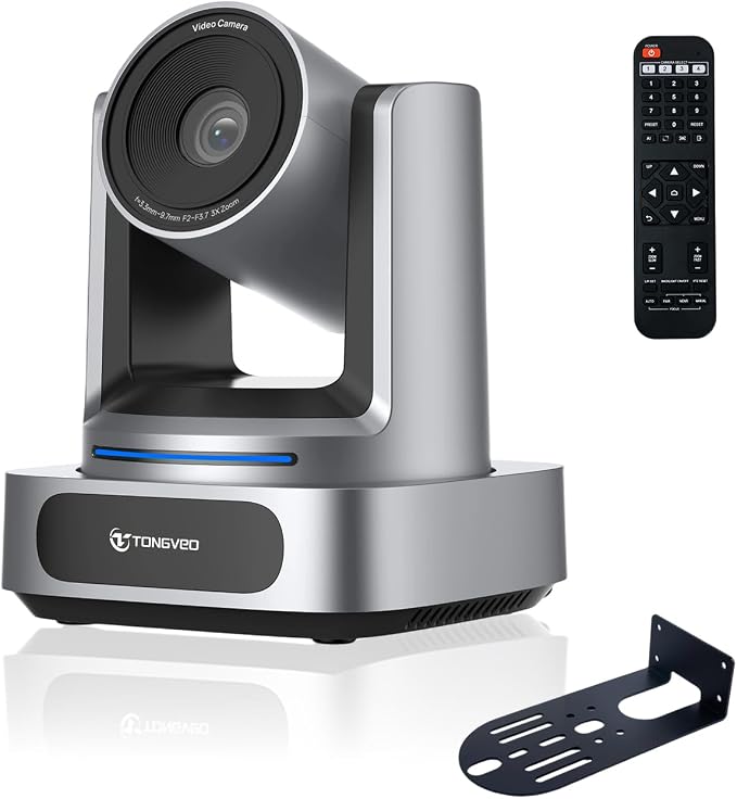 4K PTZ Camera AI Auto Tracking 3X Optical Zoom 92° Wide View Angle,USB 3.0 and HDMI Conference room Camera 4K Work with Zoom OBS Teams YouTube,Facebook for for Church, Worship, Education, Conferences