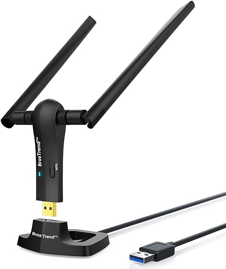 BrosTrend AC1200 Long Range USB WiFi Adapter for Desktop PC, USB 3.0 Cradle