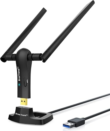 BrosTrend AC1200 Long Range USB WiFi Adapter for Desktop PC, USB 3.0 Cradle