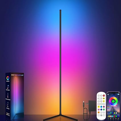 Tyute Corner Floor Lamp, RGB LED Corner Lamp with Music Sync, Smart App and Remote Control Color Changing Ambience Light, LED Lamp with 16 Million Colors for Bedroom, Living Room Gaming Room - Image 4
