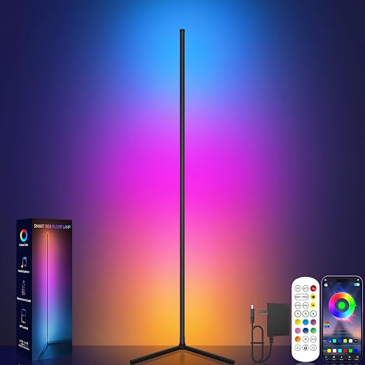 Tyute Corner Floor Lamp, RGB LED Corner Lamp with Music Sync, Smart App and Remote Control Color Changing Ambience Light, LED Lamp with 16 Million Colors for Bedroom, Living Room Gaming Room - Image 6