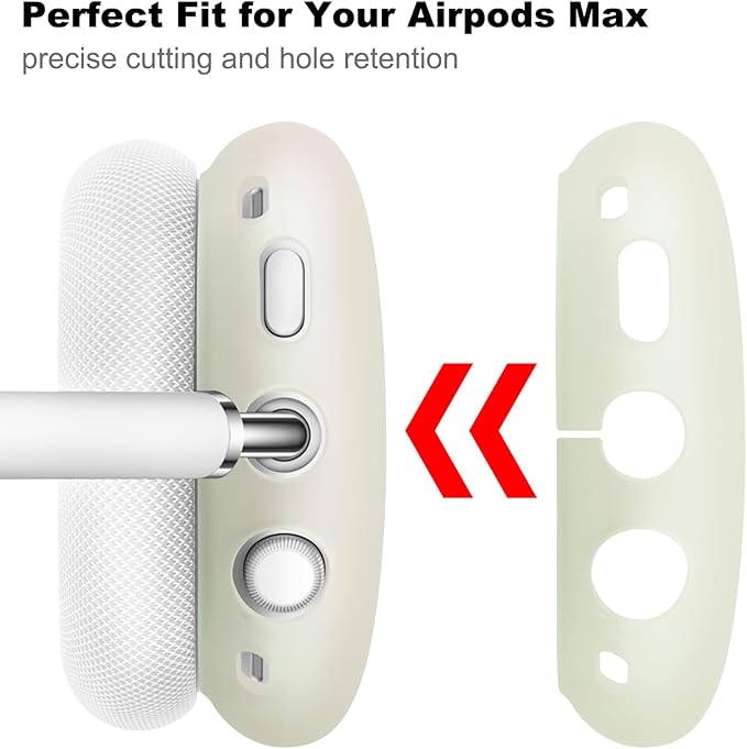 Case for Airpods Max Headphones,Ear Pad/Ear Cups/Headband Cover for AirPods Max(USB-C/Lightning)(2024/2020),Silicone Cases for Airpod Max,Accessories Cases(Jelly Green)