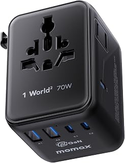 MOMAX 70W Universal Travel Adapter 7-in-1 GaN International Power Adapter